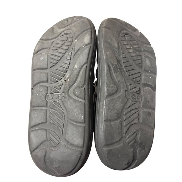 UGG Womens Size 6 Black Rubber Slide Sandals With Elastic Logo Straps For Comfor - Picture 5 of 7